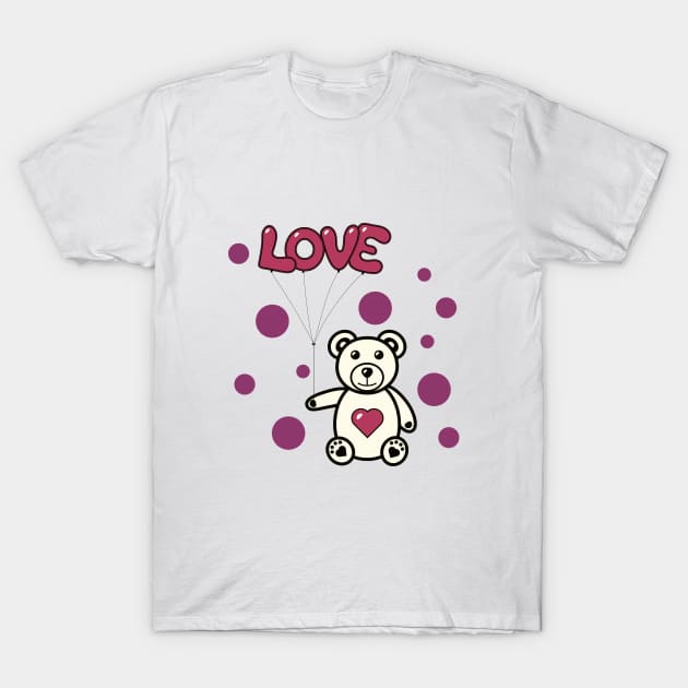 A sweet teddy bear, full of love T-Shirt by RomArte